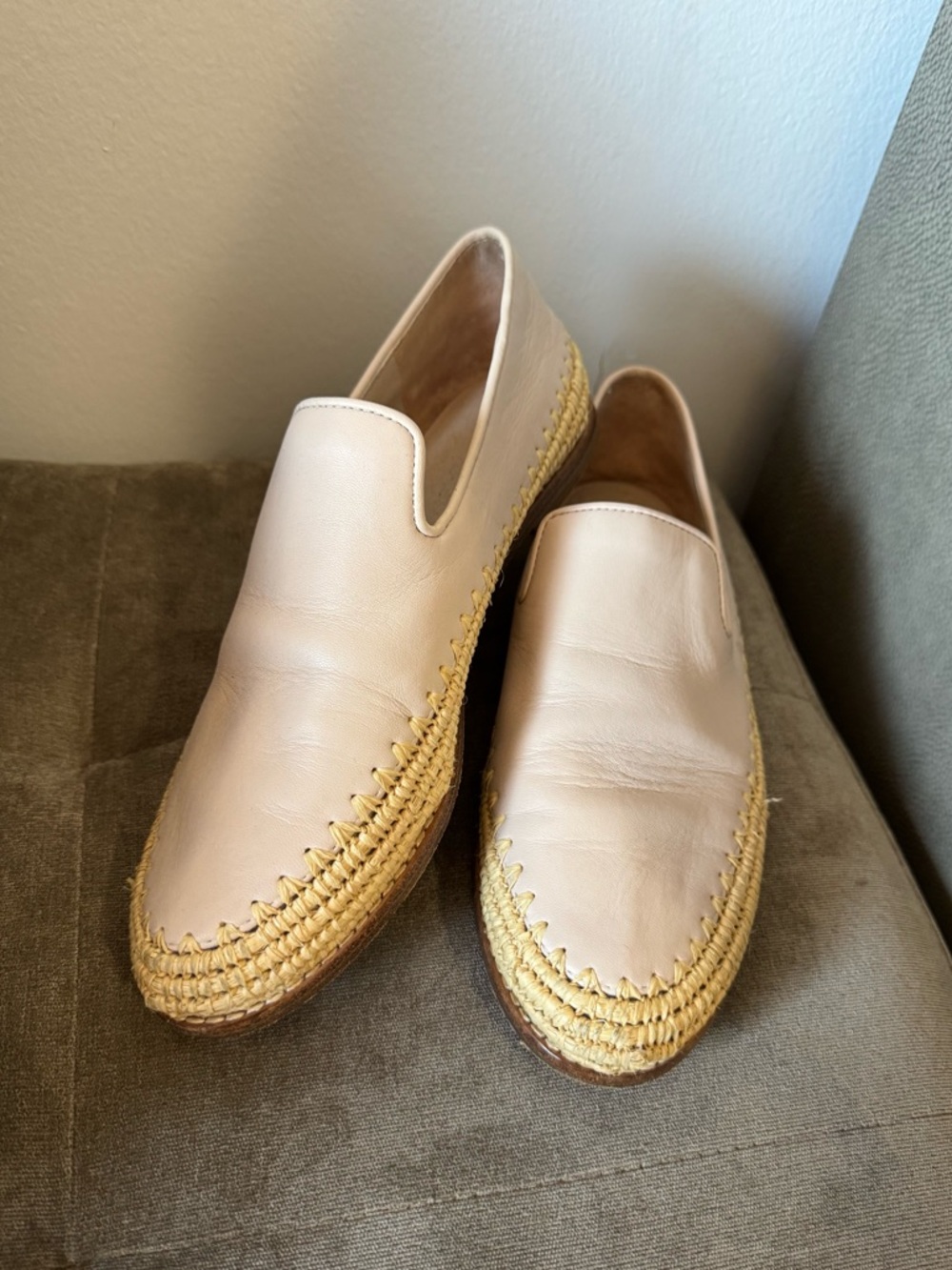 Vince Leather Espadrille Slip-On Loafers